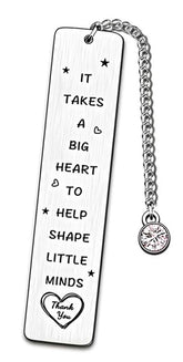 Teacher Bookmark with Pink Charm